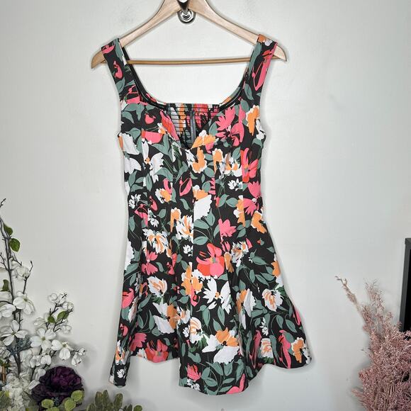 ANTHROPOLOGIE Sweetheart Floral Mini Dress Black Pink Sz XS {XX43} - Picture 5 of 8